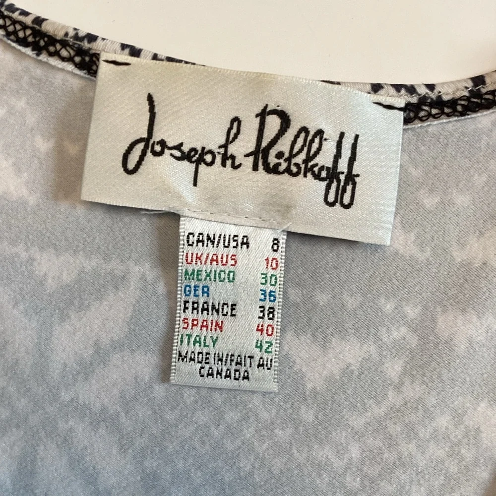 JOSEPH RIBKOFF v-neck patterned blouse (#6i) - Picture 2 of 7